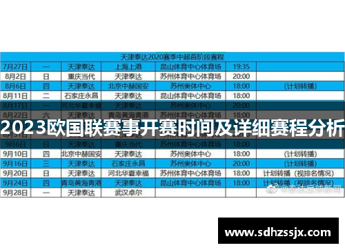 2023欧国联赛事开赛时间及详细赛程分析